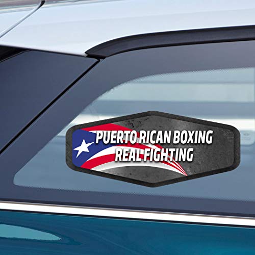 Makoroni Puerto Rican Boxing Real Fighting Puerto Rican Flag, CAR Magnet-Magnetic Bumper Sticker 3.5x8 or 4.5x10 inc., DesH51