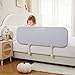 Ciilee Baby Bed Rail for Toddlers Portable Travel Kids Beds Guard Rails for Queen Bed Foldable Children Side Railing for Twin Beds Adjustable Bedrail Barandas para Camas de Niños（Grey,48in