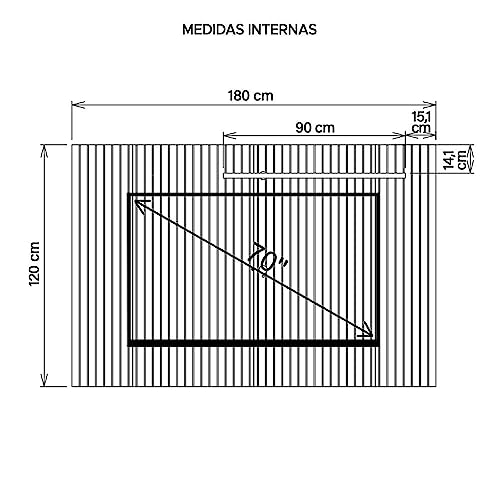 Painel Para Tv Até 70 Polegadas Sun Marrom Caemmun