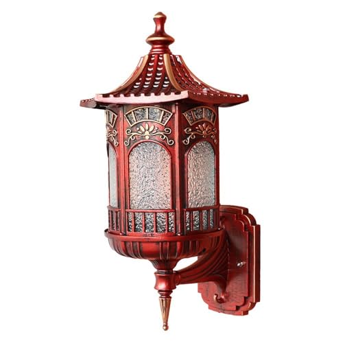 Applique murale d'extérieur verre dépoli bronze rouge pour véranda