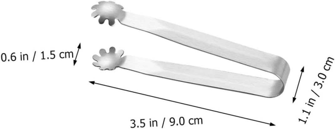 Amosfun 4pcs Mini Sugar Cube Clips Ice Cube Clips Tongs Stainless Steel Heat Resistant for Daily Use
