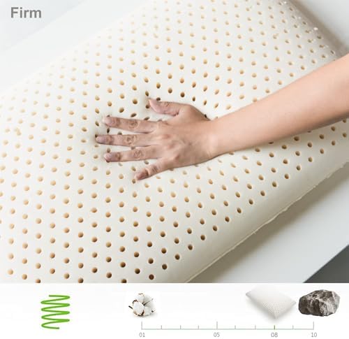 Talatex Dunlop 100% Natural Latex Pillow, Medium Low Pofile Latex Firm Pillow Helps Relieve Pressure, Neck and Shoulder Pain (Extra Firm, Standard(60x40x12) cm) — view 6