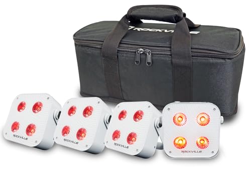 Rockville Mini IR4 LED Par Wash Lights (4-pack)