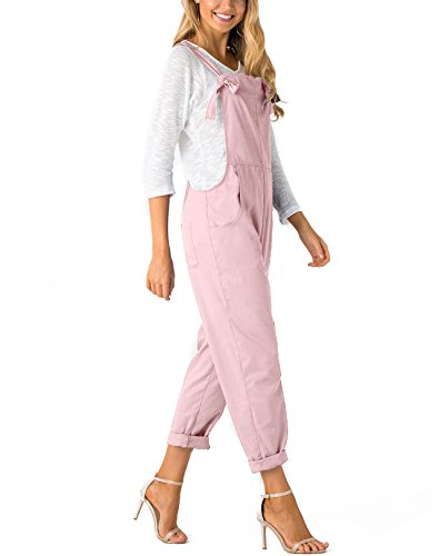 YOINS Women Fashion Overalls Bib Baggy Dungaree Adjustable Strap Romper Jumpsuit Pink XL