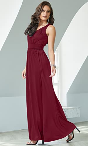 Image of KOH KOH Womens Long Sleeveless Flowy Bridesmaid Cocktail Evening Gown Maxi Dress