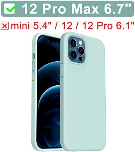 ORNARTO Shockproof Liquid Silicone Designed for iPhone 12 Pro Max Case 6.7", Gel Rubber Full Body Protection Anti-Shock Cover Case Drop Protection 6.7inch-Navy Blue