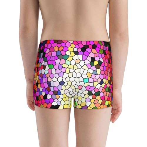 Boys' Cotton Boxer Brief Soft Underwear-Colorful Tie Dye Stained Glass 33