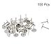 uxcell Upholstery Nails Tacks 11mmx17mm Flat Head Furniture Nails Pins Silver Tone for Furniture Sofa Headboards, 100 Pcs