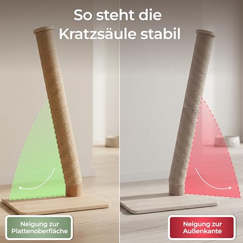 WOOWOOD Kratzbaum Katze - Extrem Stabil, Kratzsäule XXL, Kratzbaum Klein - Kratzstamm für kleine und große Katzen, Cat Scratching Post, Katzenturm, Kratzmöbel Katze aus robustem Sisal, 83 cm