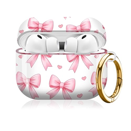 KLLRO RUO�P�[�X AirPod Pro 3����Ή� ���킢�� �t���v���e�N�V���� �n�[�h�J�o�[ �L�[�`�F�[���t�� ���f�B�[�X �K�[���Y Airpod Pro ��3���� 2025�p�ϏՌ��P�[�X(�s���N�{�E�Y�n�[�g)