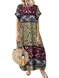 ❤Material: Das lockere Kleid besteht aus 100 % Baumwolle, einem bequemen, atmungsaktiven, erfrischenden und weichen Stoff, der für Sie freundlich ist, auch für empfindliche Haut .