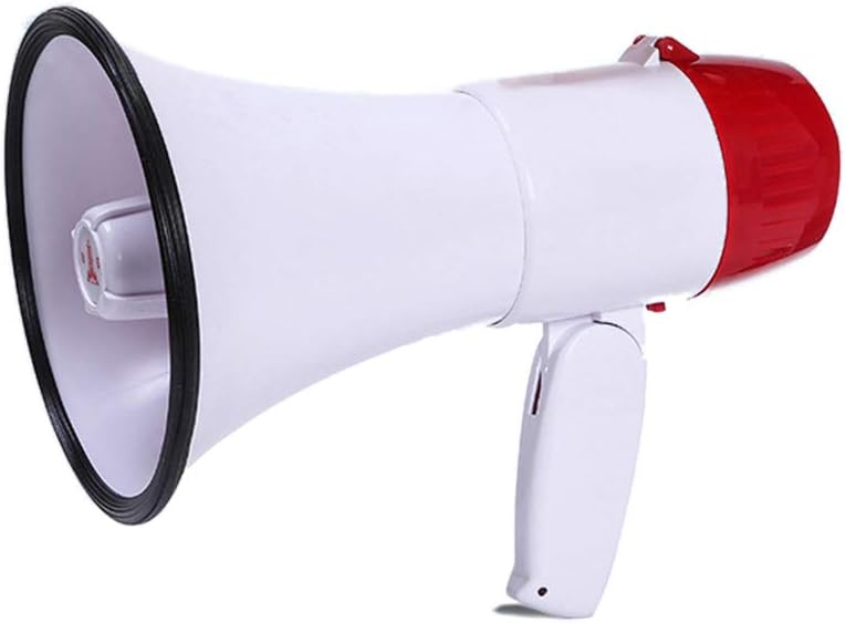 Foldable Megaphone, Portable Megaphone Speaker, Compact and Battery Operated, 10-15Watt with Built-in Megaphone, Music or Alarm, Recording