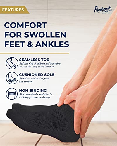 Pembrook Diabetic Ankle Socks For Men And Women - 6 Pairs Low Cut Seamless Diabetic Socks Women | Diabetic Socks For Men #TOP1