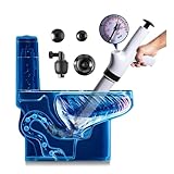 Qcesorib Druckluft Rohrreiniger mit Manometer, Abflussreiniger Pumpe mit 4 Saugglocke, Pressluft...
