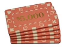 MRC 5 Pcs Denominated Rectangular Poker Chips Plaques $5000 Pink