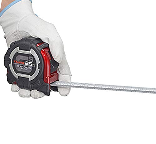 Tajima Tape Measure - 25 Ft X 1-1/16 Inch Gs-Lock Measuring Tape With Shock Resistant Case & Safety Clip Holder - Gssf-25Bw #TOP3