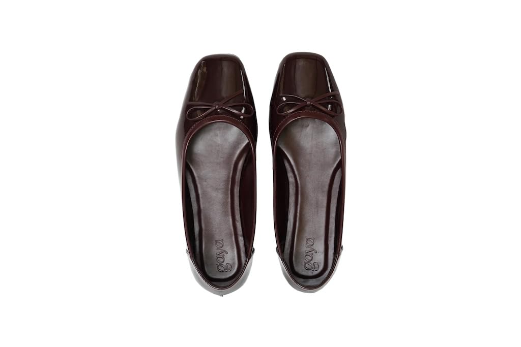 Miro Casual Ballet Flats for Women | Stylish Slip-on Ballerina with Bow Detail | Lightweight Comfortable Footwear with Cushioned Insole Maroon-image-9