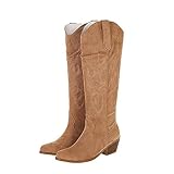 Sohle Material: Womens Winter Western Cowgirl Cowboy-Stiefel Gummi-Sohle, nicht rutschfest, weastresistent.