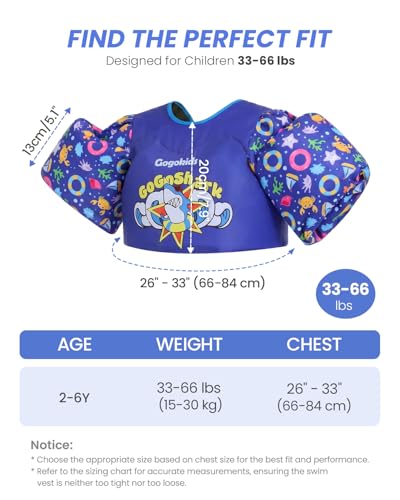 Image of Gogokids Puddle Float Jumper 24-66 Pounds, Toddler Swim Vest Kids Floaties