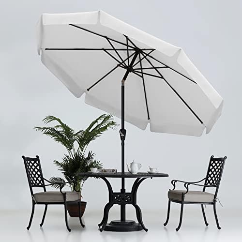 MASTERCANOPY Valance Patio Umbrella for Table Market -8 Ribs (10ft, Ivory)