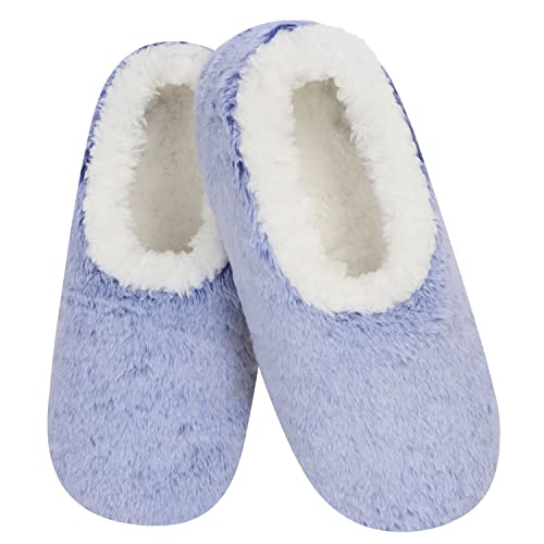Snoozies Womens Blue Frosty's Faux Fur Size Medium #TOP14
