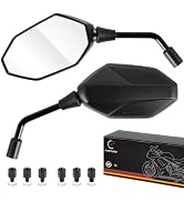 Evermotor Universal Motorrad Spiegel E-geprüft, 360°Drehbarer Motorrad Rückspiegel Set M8 M10, Mo...