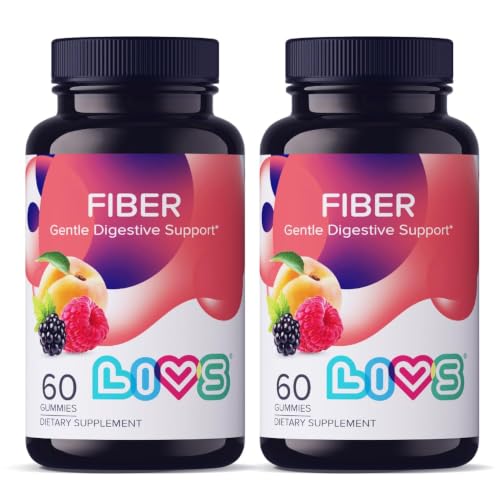 LIVS Fiber Gummies for Adults – Promote Digestive Support & Regularity | Gut Health & Smooth Digestion | Plant-Based Prebiotic | Non-GMO Fiber Supplement for Men & Women | 60 Count with 30 Servings