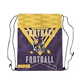jejeloiu Mochila esportiva de futebol com cordão, 33 x 39,9 cm, San Francisco, Roxo, amarelo, Futebol