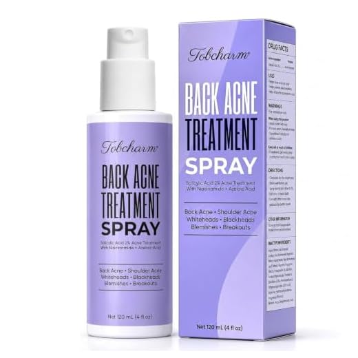 Tobcharm Acne Banishing Body Spray with 1% Salicylic Acid & Azelaic Acid – Body Acne Care for Back, Chest & Shoulder Breakouts – Fast-Drying Spray for Acne-Prone Skin