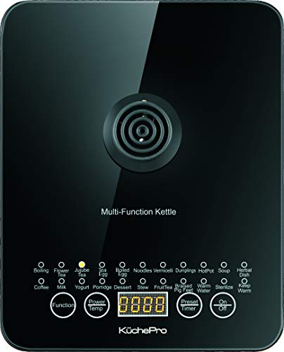 Kuchepro Kpysh1800 Health-Care Beverage Tea Coffee Maker And Multi-Function Kettle, 22-In-1 Programmable Brew Cooker Master, 1.8 L, Black, Glasses #TOP6
