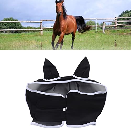 Máscara de Mosca de Cavalo de Malha Fina Respirável e Confortável, Máscara Facial de Cavalo Com Orel