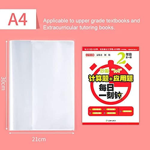 20 Pcs A4 Book Cover Transparent Plastic Exercise Book Covers Student Solutions Clear School Notebook Protector Cover Film Reusable Protective Sleeve Books Ideal for School Supplies Office Stationary