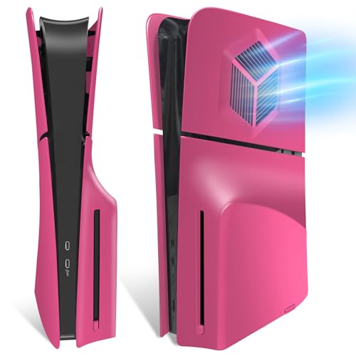 Placas frontales para consola PS5 Slim, placas de repuesto, accesorios de piel, antiarañazos, a prueba de polvo para PS5 Slim Disc Edition, color rojo