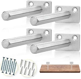 BATODA Floating Shelf Bracket (4 pcs Galvanized Steel) - Blind Shelf Supports
