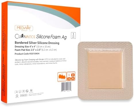 MedVance Bordered Silver Silicone Ag Sterile Absorbent Dressing, ...