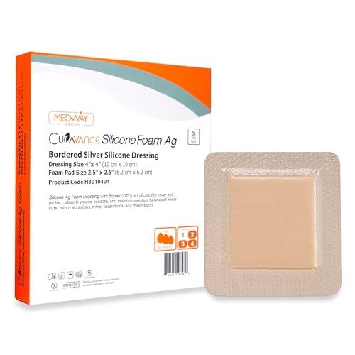 MedVance Bordered Silver Silicone Ag Sterile Absorbent Dressing, ...