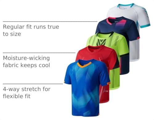 Image of 5 Pack Youth Boys Athletic Dry Fit T Shirts