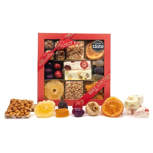 Walnut Tree – Gourmet Pate De Fruits, Marzipan, Dried Fruits, Brittle Bars & Nougats Gift Box –Handpacked in the UK – Great Taste Award Winner – Luxury Gift Selection, Birthday, Anniversary, 650g