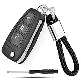 Yosemy Schlüssel Gehäuse Fernbedienung Kompatibel mit Ford Focus Mondeo Fusion Fiesta Ka Kuga S-Max C EcoSport - Ersatz Auto Schlüsselgehäuse für 3 -Tasten Messertyp Autoschlüssel Funkschlüssel