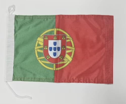 Premium-Portugal Bootsflagge 20 x 30 cm. Stoffgewicht – bedruckt, robust mit Strick und Schlaufe nautisch Flagge von, 20 x 30 cm (Portugal)