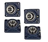 Jeremywell UCF210-32 Pillow Block Bearing 2 inch Bore, Square, 4-Bolt Flange Mounted, Solid Base,...