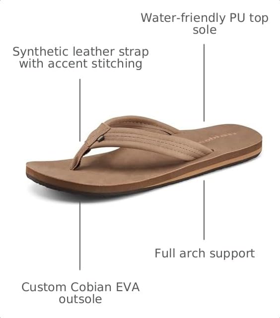 Image of Cobian Men's Las Olas 2 Tan Flip Flop Sandal