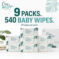COZY WIPE Baby Wipes, 99.9% Water Based Unscented Diaper Wipes for Sensitive Newborn Skin, Plant-Based, Plastic-Free, 9 Packs, 540 Count — image 2