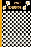 2023 notebooks (Diary-journal): Writing Journal Notebook Lined, 120pages, 6”x 9” inches With Calendars from January 2023 to December 2023, Daisies on a white and yellow striped background.