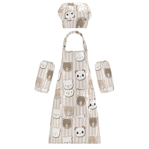 Kids Apron And Chef Hat Sets, Kids And Toddler Apron Chef Costume - Includes Play Kitchen Utensils