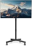 XINLEI Mobile TV Chariots, roulettes TV Stand on Wheels for 21-60" TV plat/courbé Hauteur réglable 30° Plancher d'inclinaison TV Stand Portable Monitor Stand tient jusqu'à 77lbs Max VESA 400x400mm, ML55SE