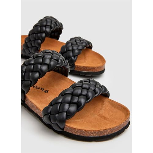 Pepe Jeans Para Mujer. PLS90643 Sandalias Oban Double Negro (38), Plano, Ninguno, Casual, PoliéSter Reciclado - 6