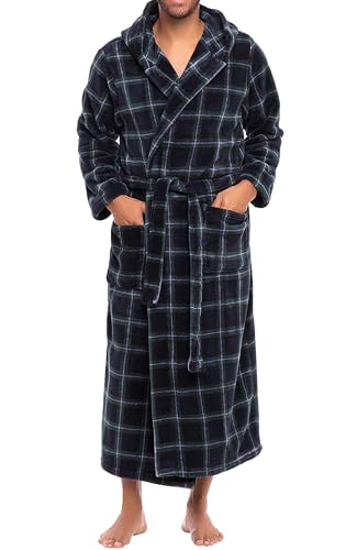 Alexander Del Rossa Hooded Plush Fleece Robe (4XL) for Men