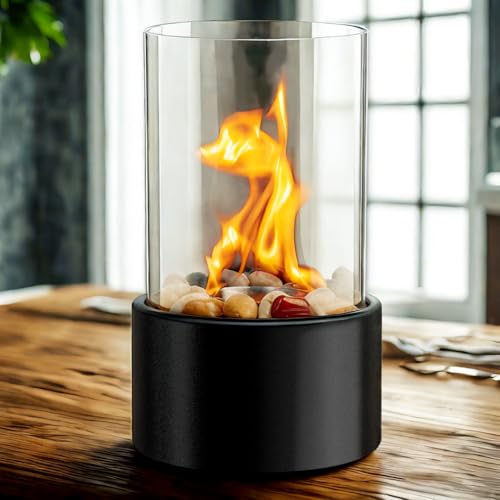 Portable Tabletop Fire Pit with 3 Combustion Charmbers,Indoor & Outdoor Table Top Firepit Bowl,Mini Fireplaces for Home Patio Balcony Decor - Housewarmings Weddings Christmas White Elephant Gift