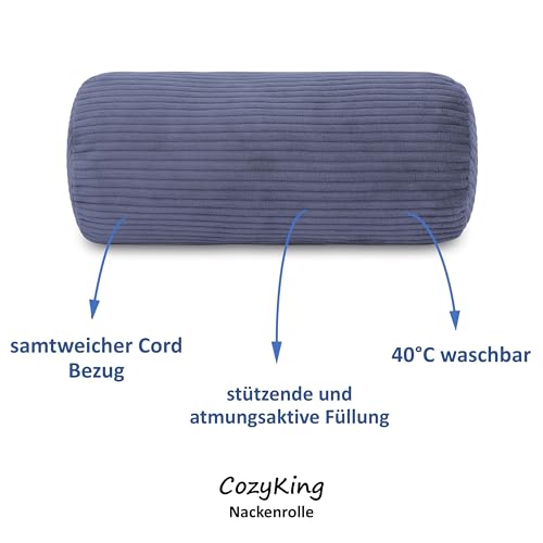 Ergonomische Nackenrolle Cord Grau für Reisen